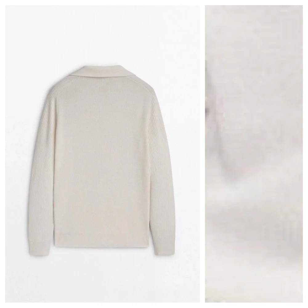 NWT Massimo Dutti Cream Cotton/Viscose Blend Knit Sweater. Size XL.